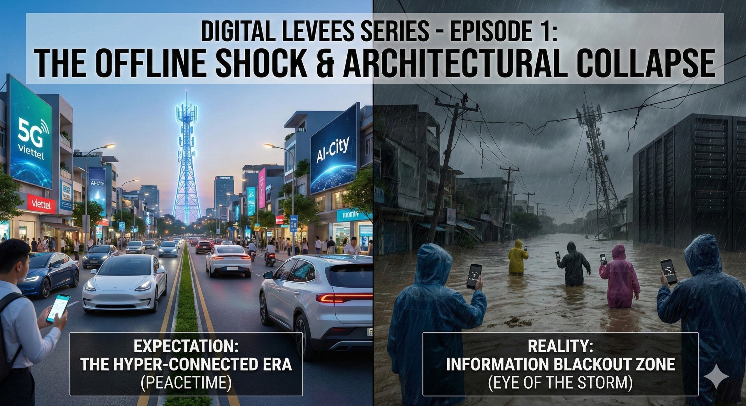 DIGITAL LEVEES – EPISODE 1: System failure analysis – Why does multi-billion dollar infrastructure still “GO DARK” in the eye of the storm?