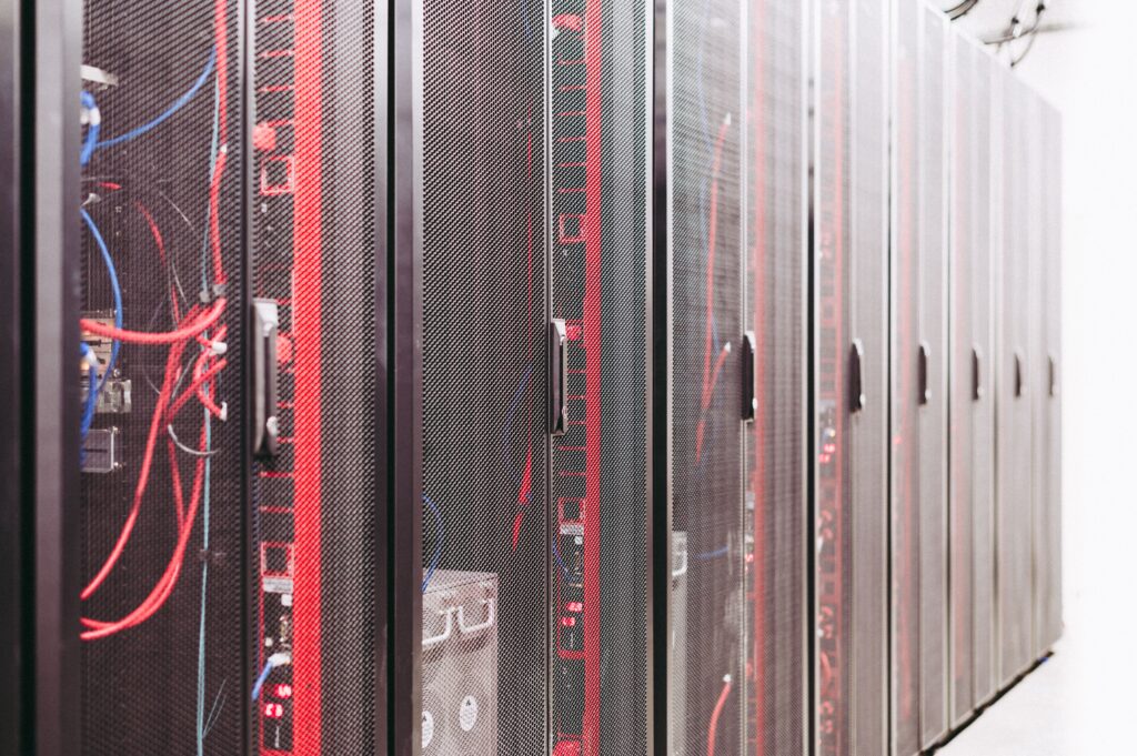 Rows of server racks illustrating the scale of a modern CPU supercomputer installation