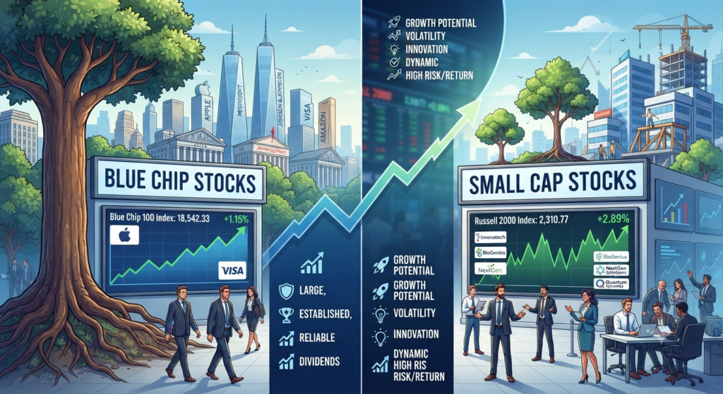 Blue-chip large the valuation stocks as a financial fortress during market volatility