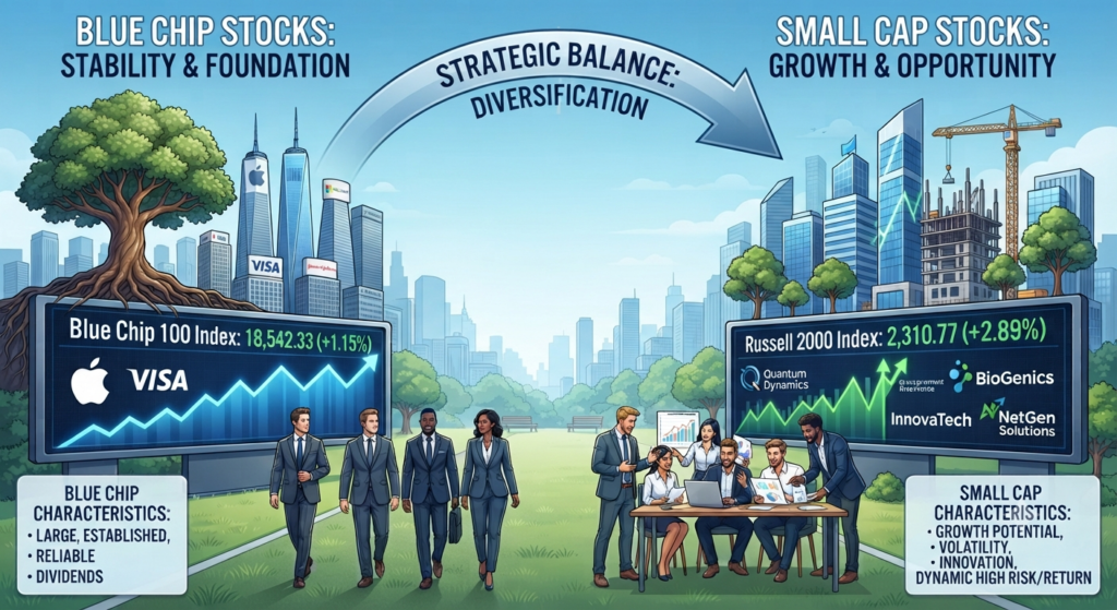 Balancing blue-chip and small-cap by market cap in a Core and Satellite portfolio