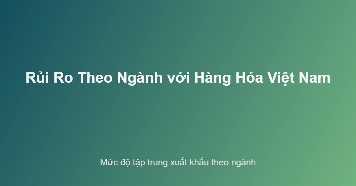 Bản đồ rủi ro theo ngành cho hàng hóa Việt Nam chịu ảnh hưởng thuế quan