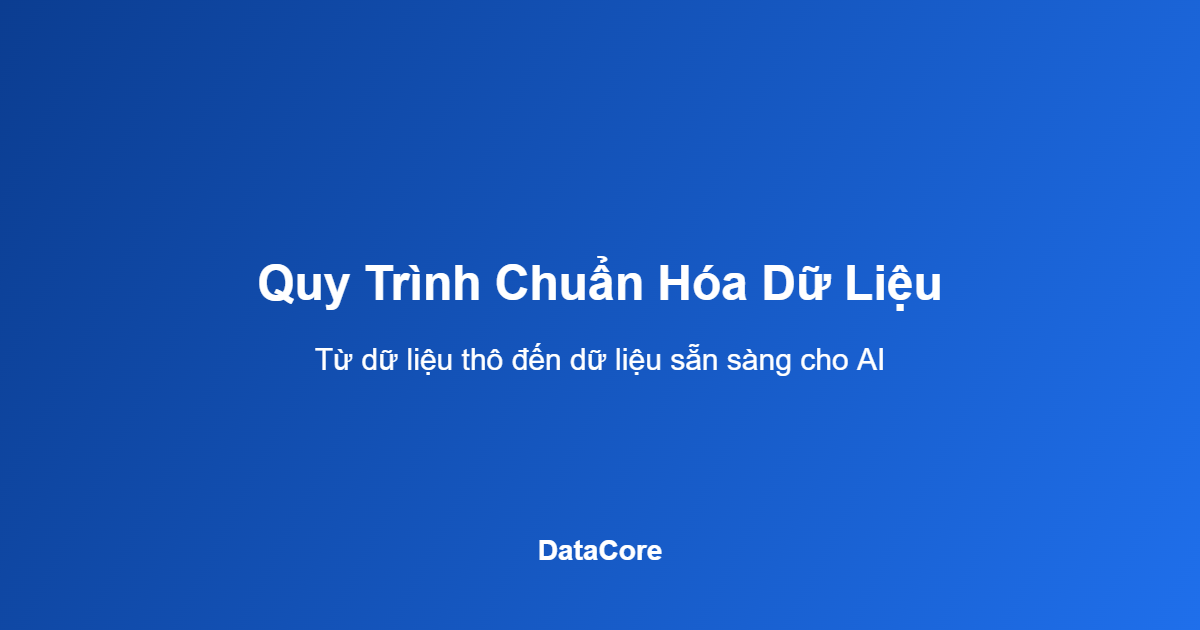 Làm sạch dữ liệu AI Việt Nam quy trình chuẩn hóa