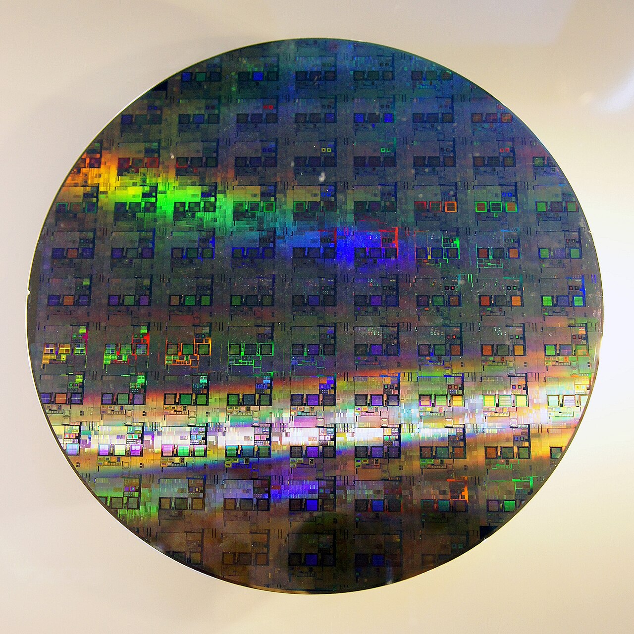Semiconductor wafer used to make AI memory chip and DRAM