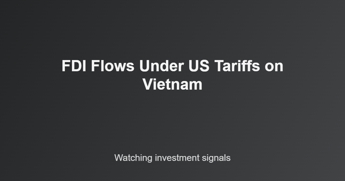 FDI flow chart illustrating impact of US tariffs on Vietnam on foreign investment