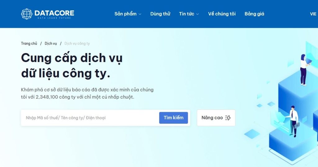DataCore là nền tảng dữ liệu doanh nghiệp hợp nhất thông tin đăng ký, sở hữu và hoạt động vào một nguồn tra cứu duy nhất