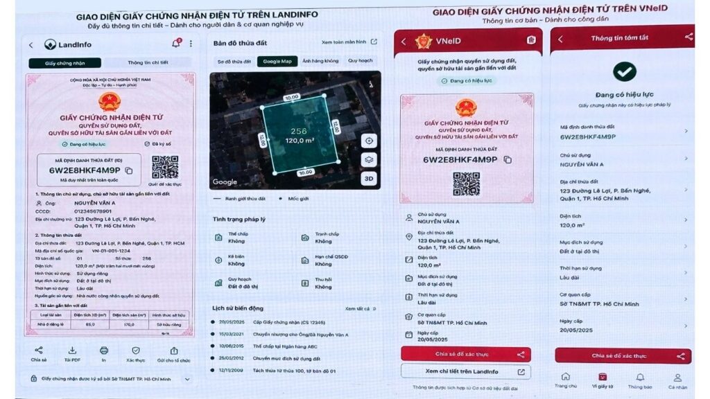 Sổ đỏ điện tử gắn với mã định danh trên Landinfo và VNeID